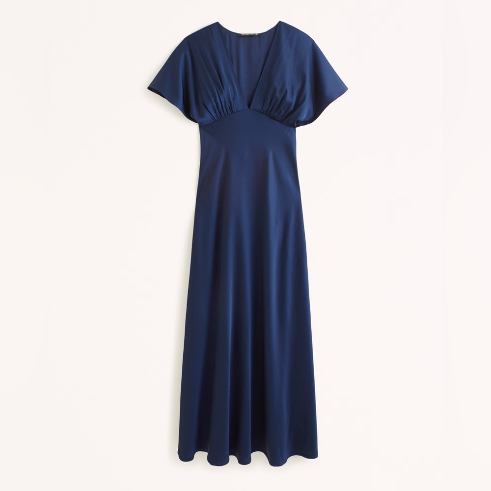 ABERCROMBIE & FITCH BLUE SATIN EVENING GOWN
